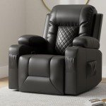 FURNIMAT Heated Massage Recliner Chair - Black