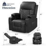 FURNIMAT Heated Massage Recliner Chair - Black