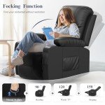 FURNIMAT Heated Massage Recliner Chair - Black