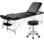 Yaheetech Portable Folding Massage Table with Stool