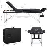 Yaheetech Portable Folding Massage Table with Stool