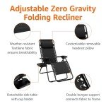 Adjustable Zero Gravity Reclining Lounge Chair, Black