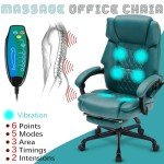 Ergonomic Massage Office Chair with Foot Rest