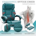 Ergonomic Massage Office Chair with Foot Rest