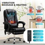 Massage & Heat Ergonomic Office Chair, Black