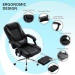 Massage & Heat Ergonomic Office Chair, Black