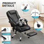 Massage & Heat Ergonomic Office Chair, Black