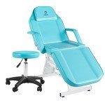 Adjustable Facial & Tattoo Chair with Stool - Blue