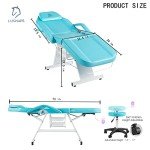 Adjustable Facial & Tattoo Chair with Stool - Blue