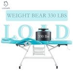 Adjustable Facial & Tattoo Chair with Stool - Blue