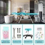 Adjustable Facial & Tattoo Chair with Stool - Blue