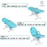 Adjustable Facial & Tattoo Chair with Stool - Blue