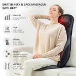Snailax Shiatsu Heat Massage Chair Pad for Relaxation