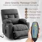Massage Recliner Chair with Footrest for Elderly
