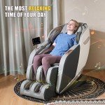 KTENTITO Full Body Luxury Massage Chair - White/Grey