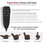 Triple Motor Zero Gravity Power Lift Recliner