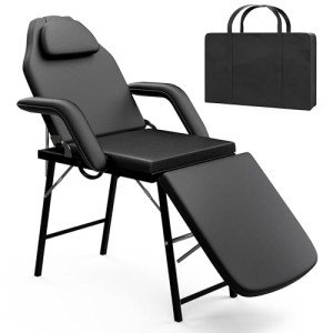 Portable Adjustable Folding Massage Table - Black