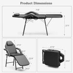 Portable Adjustable Folding Massage Table - Black