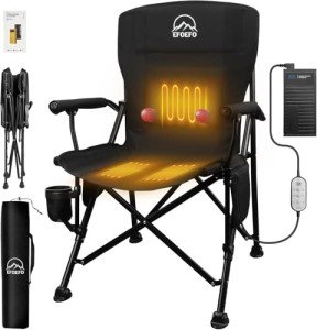 Massage and Heated Camping Chair with Battery Pack