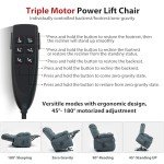 Triple Motor Zero Gravity Lift Massage Recliner Chair