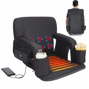CAMULAND Heated Massage Stadium Seat with Back Support