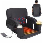 CAMULAND Heated Massage Stadium Seat with Back Support