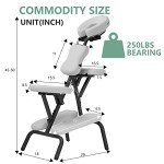 Portable Height Adjustable Massage Chair with Carry Bag