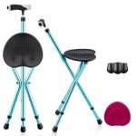 Folding Massage Chair and Walking Stick Combo