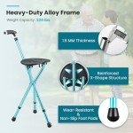 Folding Massage Chair and Walking Stick Combo