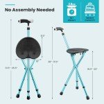 Folding Massage Chair and Walking Stick Combo