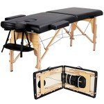 Yaheetech Portable Adjustable Massage Table - Black