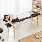 Yaheetech Portable Adjustable Massage Table - Black
