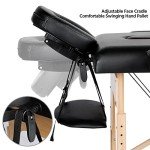 Yaheetech Portable Adjustable Massage Table - Black