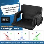 Heated Massage Stadium Seat with Reclining Positions