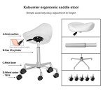 Ergonomic Rolling Saddle Stool with Wheels
