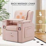 Pink Pedicure Spa Chair with Massage & Foot Bath