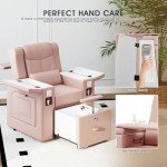 Pink Pedicure Spa Chair with Massage & Foot Bath