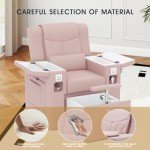 Pink Pedicure Spa Chair with Massage & Foot Bath