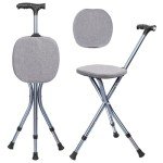 Lightweight Folding Walking Cane with Seat & Massage