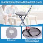 Lightweight Folding Walking Cane with Seat & Massage