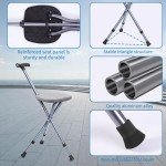 Lightweight Folding Walking Cane with Seat & Massage