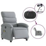 Light Gray Electric Massage Recliner Chair