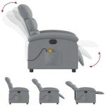 Light Gray Electric Massage Recliner Chair