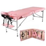 Adjustable Portable 24" Massage Table - Pink