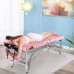 Adjustable Portable 24" Massage Table - Pink