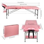 Adjustable Portable 24" Massage Table - Pink