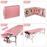 Adjustable Portable 24" Massage Table - Pink