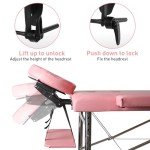 Adjustable Portable 24" Massage Table - Pink