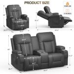 YONISEE 3PC Luxury Massage Recliner Set