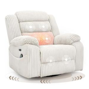 SINCRUMI Heated Massage Rocker Recliner Chair